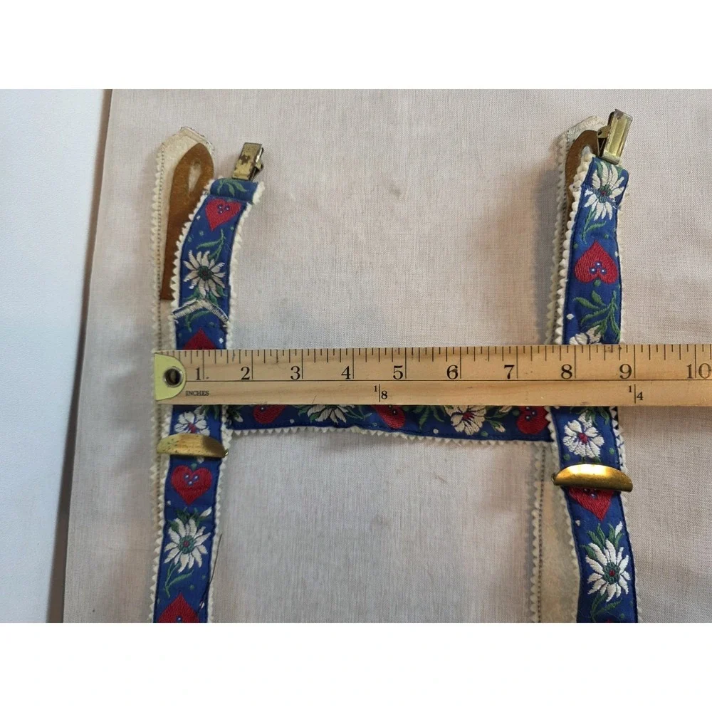 Antique Suspenders Kid's Child's Swiss or German‎ Style 1940s